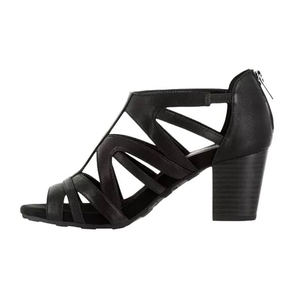 Easy Street AMAZE Women's Multi-Strap Heel Sandals Black Size 6.5 - Picture 3 of 7